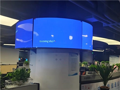 广州电信大厦|55寸柔性屏环形拼接项目案例